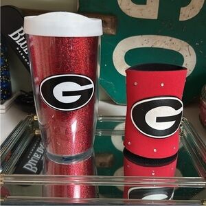 University of Georgia G Official Travel Mug New With Tags GO DAWGS SIC EM' SET 2